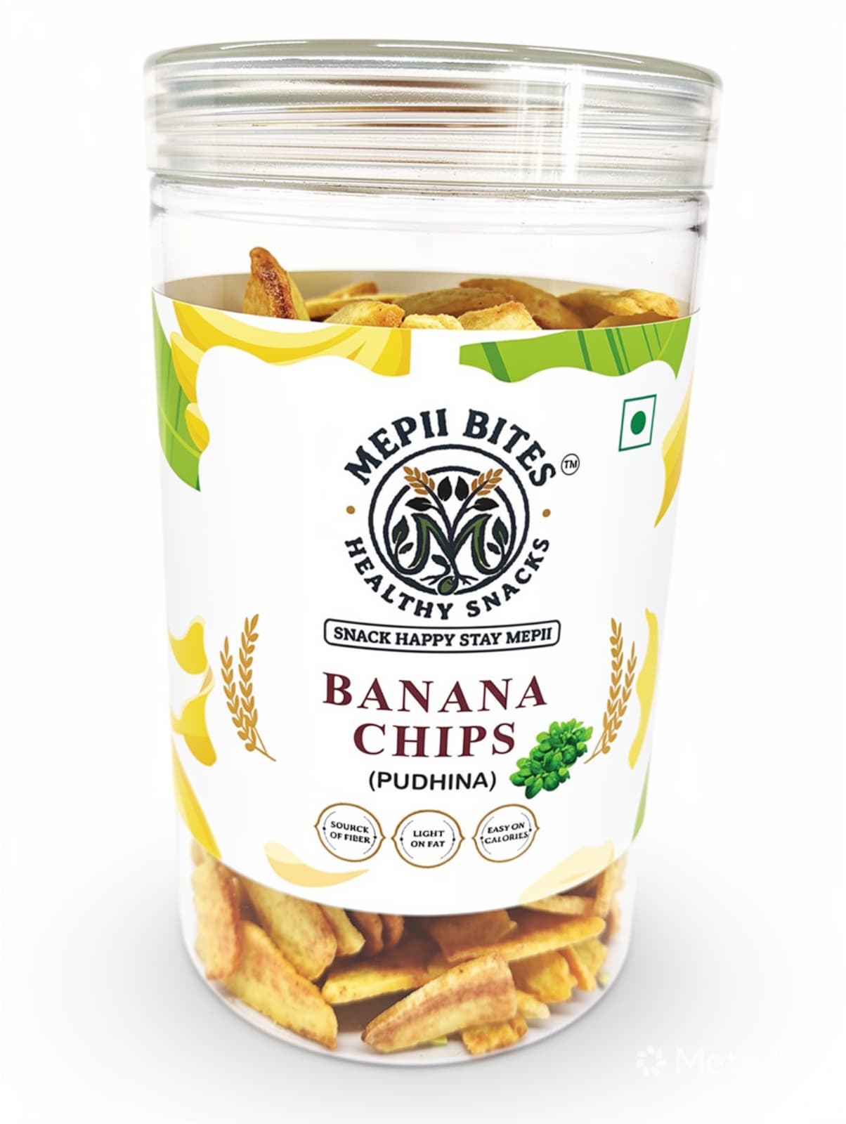 Authentic Kerala Banana Chips with sun-dried Pudhina crunch.